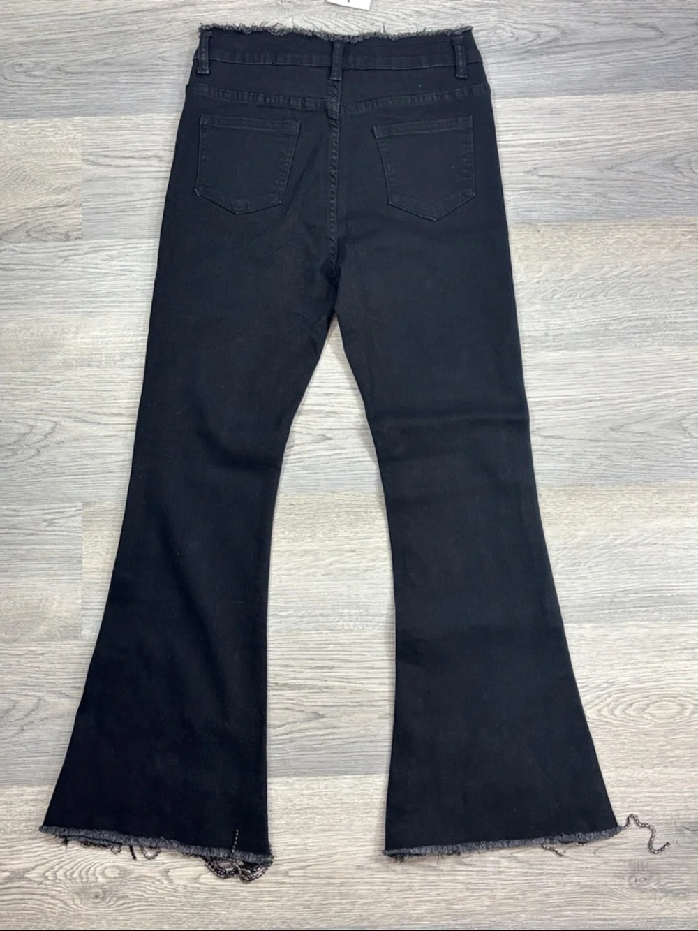Blue B Collection Black Fringe Rhinestone Jeans - size Small NWT - Picture 3 of 9
